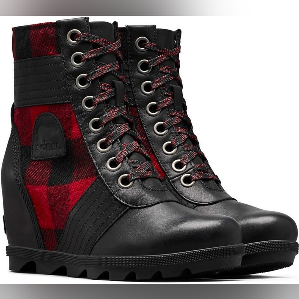 Soreal plaid heel booties